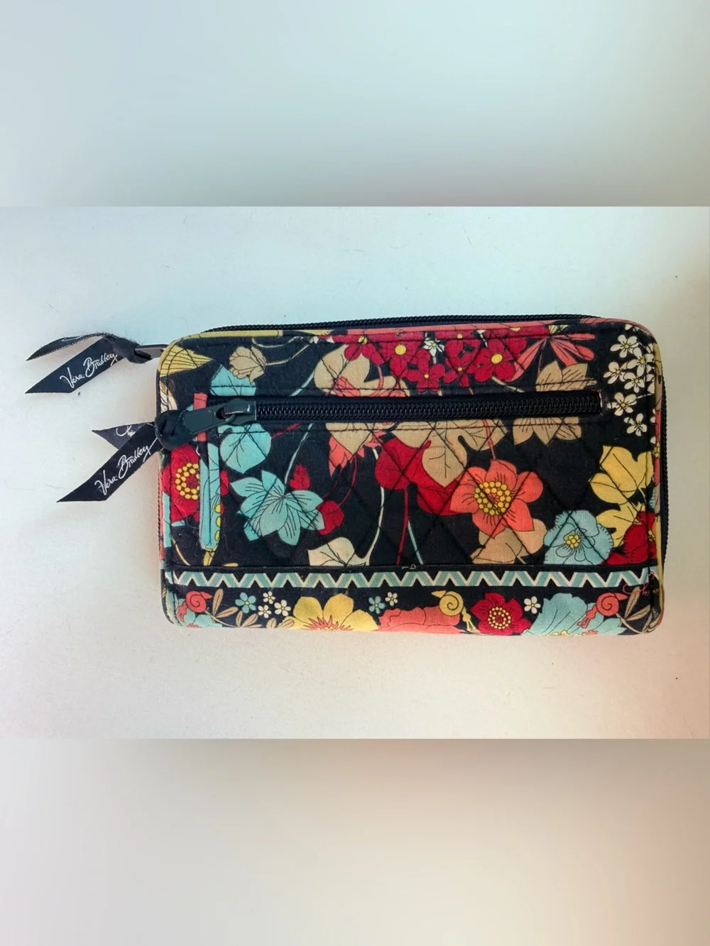 Vera Bradley Happy Snails Turnlock Credit Card  Wallet Clutch Large